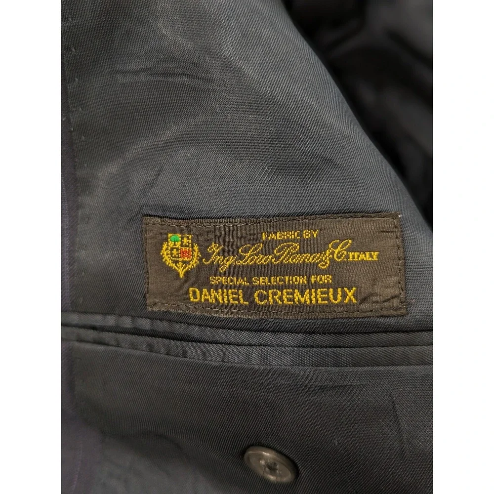 Daniel Cremieux Blazer Sport Coat Suit Jacket Loro Piana‎ 44R Navy Pin Striped